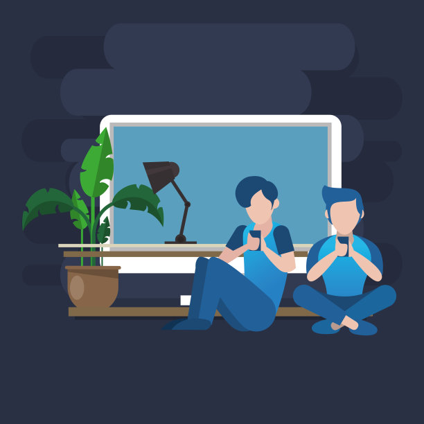 年轻人使用智能手机上的虚拟角色图片下载