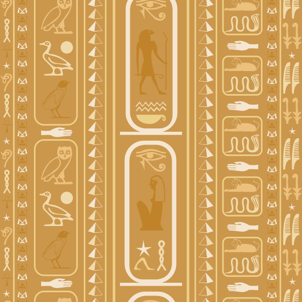 棕埃及字无缝图案。图片下载
