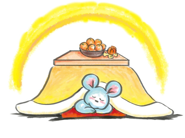 一只老鼠正在日本脚垫下面睡觉图片下载