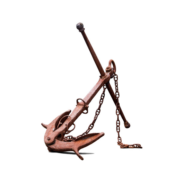 生锈的旧锚孤立在白色背景上图片下载