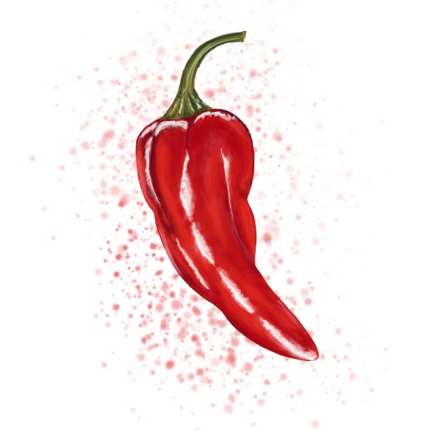 用水彩画的风格来画辣椒。图片下载