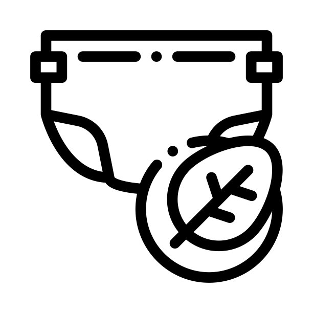 纸尿裤树叶图标矢量轮廓插图图片下载