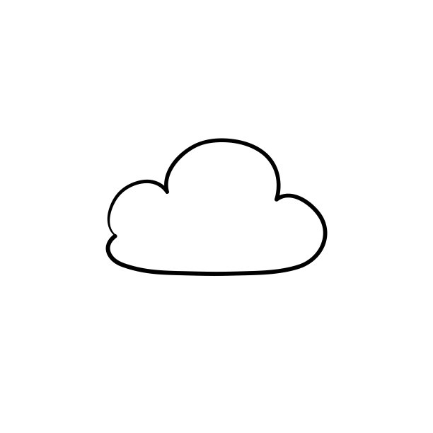云图标手绘涂鸦卡通风格插图孤立在白色的背景图片下载