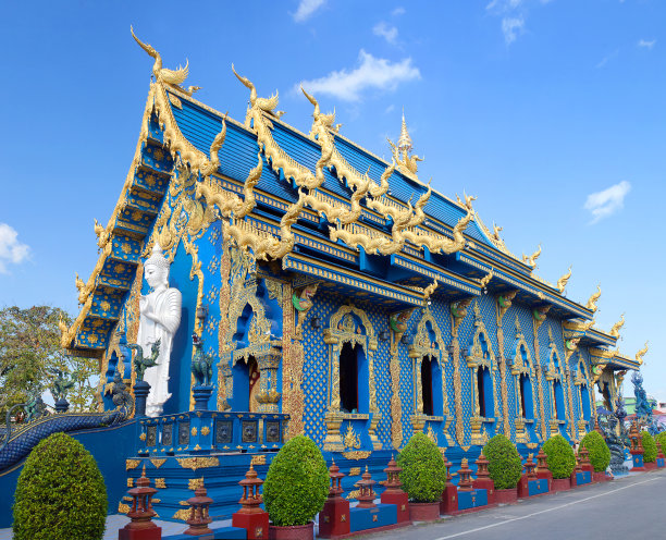 泰国清莱蓝寺，白莲阁图片下载