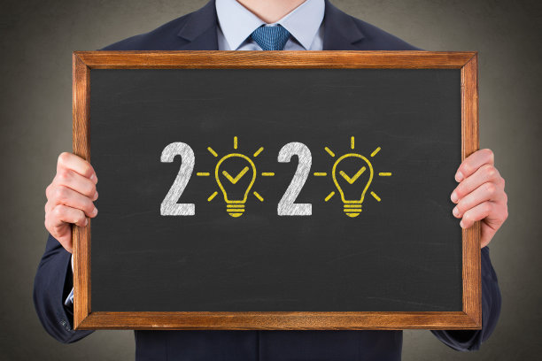 新年2020想法解决方案概念黑板背景图片下载