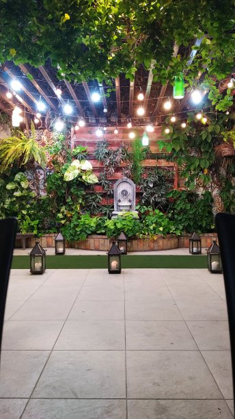 花园彩灯装饰图片下载