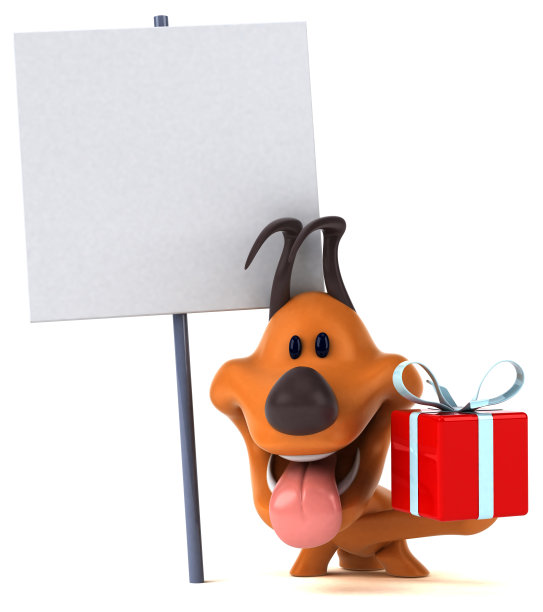 有趣的狗- 3D插图图片下载