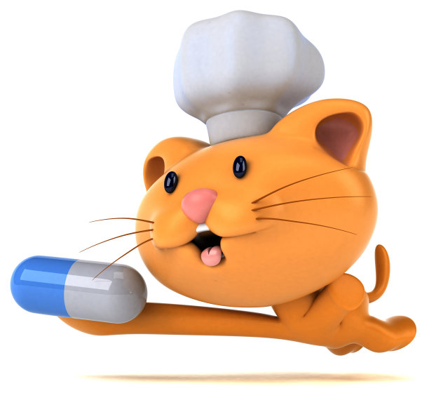 有趣的猫- 3D插图图片下载