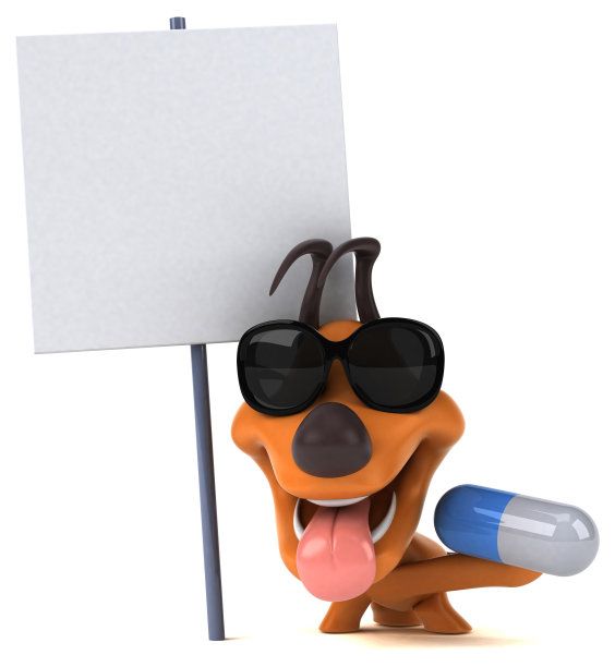 有趣的狗- 3D插图图片下载