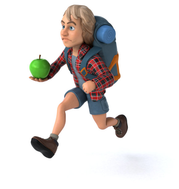 有趣的背包客卡通人物图片下载