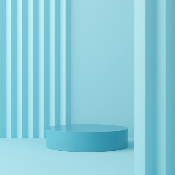 抽象模拟场景与几何形状的讲台。库存图片图片下载