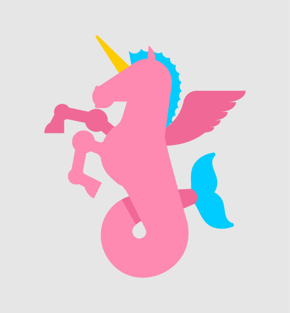 海马体神话中的动物。纹章的野兽孤立。长着鱼尾的海马图片下载