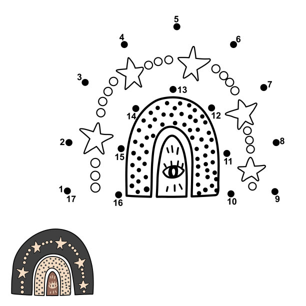 把这些点连起来，画出一道神奇的彩虹图片下载