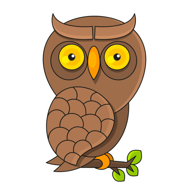 猫头鹰孤立在白色背景适合贺卡，海报或t恤印刷。图片下载