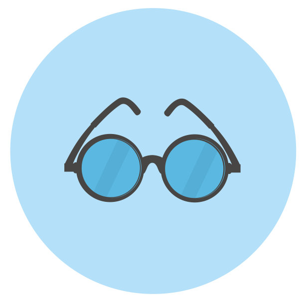 眼镜符号向量图标设计模板的眼镜蓝色图片下载