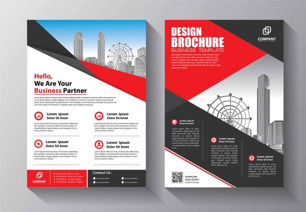 业务抽象向量模板。宣传册设计，涵盖现代布局，年度报告，海报，传单A4彩色三角形，几何形状的科技，科学，市场与灯光背景图片下载