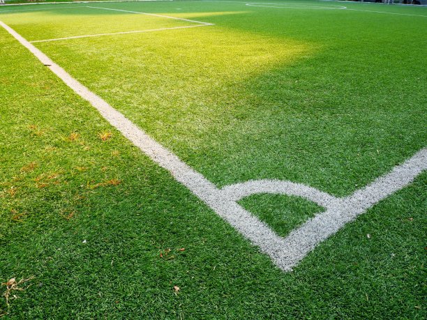 在人造草皮上踢足球图片下载