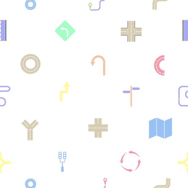 道路无缝图案背景图标。图片下载