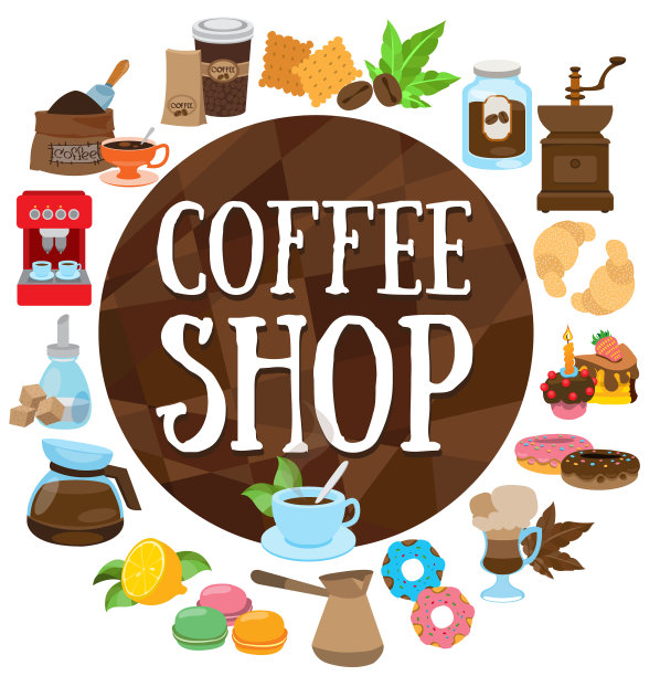 咖啡店的标识和图标图片下载
