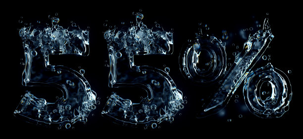 55折折扣标志水飞溅图片下载