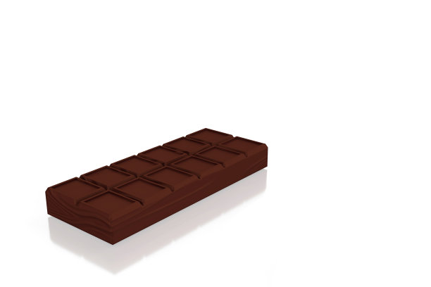 3 d渲染插图。牛奶巧克力棒孤立在白色背景图片下载