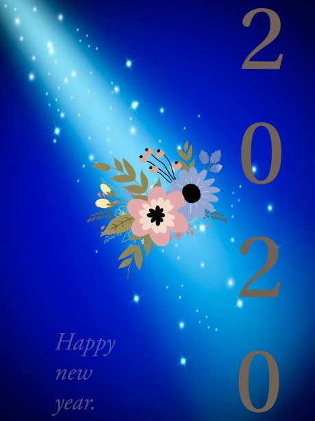 用鲜花问候新年。图片下载