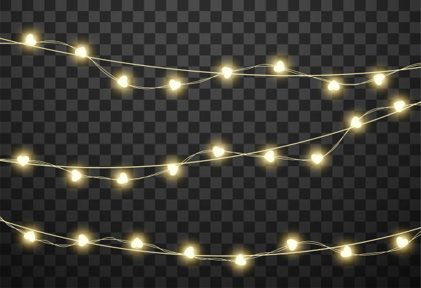 心灯泡孤立在透明背景，矢量插图图片下载