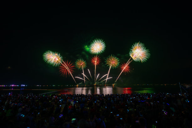 2019年芭堤雅国际烟花展在泰国芭堤雅海滩举行图片下载