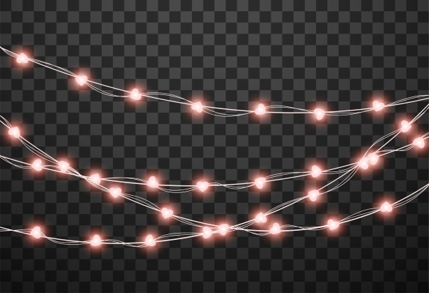 心灯泡孤立在透明背景，矢量插图图片下载