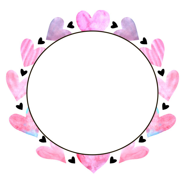 背景，纹理，框架，无缝模式的水彩心。手绘。爱情浪漫主题为生日、情人节、贺卡、婚礼、包装纸图片下载