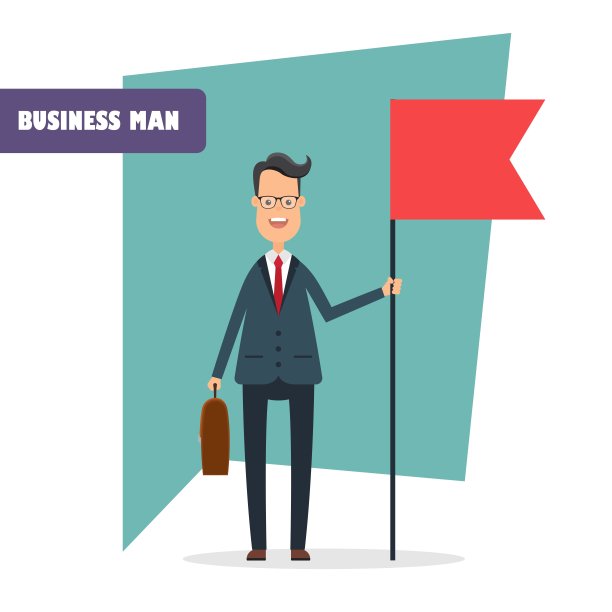 商人人物矢量插图在平面设计图片下载