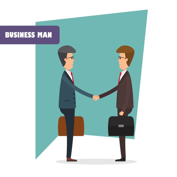 商人人物矢量插图在平面设计图片下载