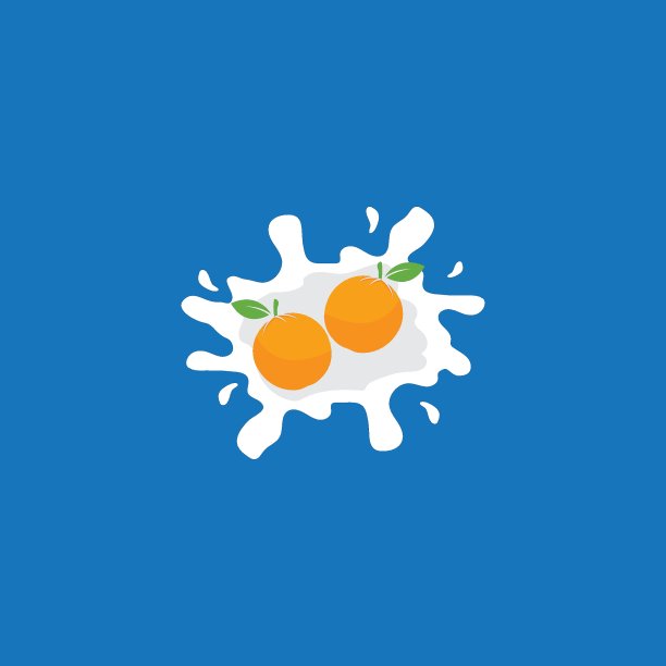 牛奶喷溅与橙色插图图片下载