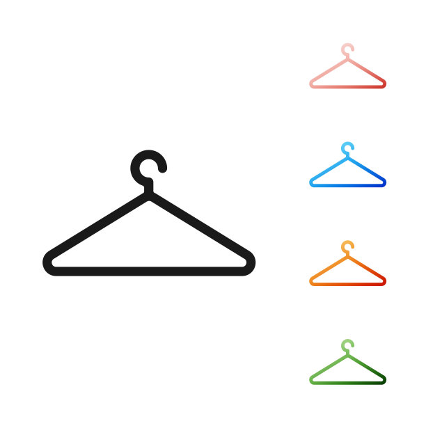 黑色衣架衣柜图标孤立在白色背景。衣帽间图标。衣服服务的象征。衣服衣架的迹象。设置图标丰富多彩。矢量图图片下载