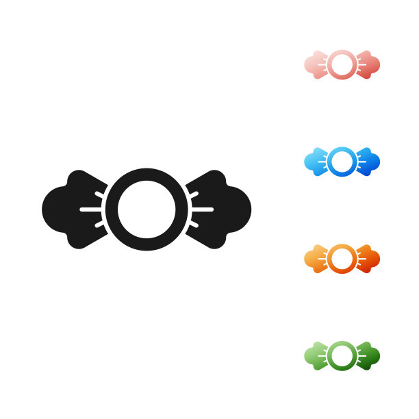 黑色糖果图标孤立在白色背景。设置图标丰富多彩。矢量图图片下载