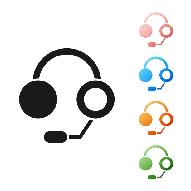 黑色耳机图标隔离在白色背景。耳机。听音乐、服务、沟通和操作员的概念。设置图标丰富多彩。矢量图图片下载