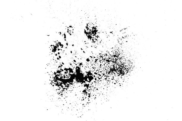 黑色的沙子孤立在白色的沙子上图片下载