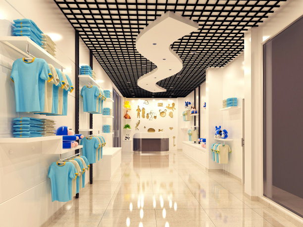 时装店的3D渲染图片下载