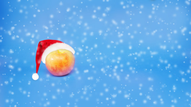 素食圣诞节概念在雪的背景。概念图片下载