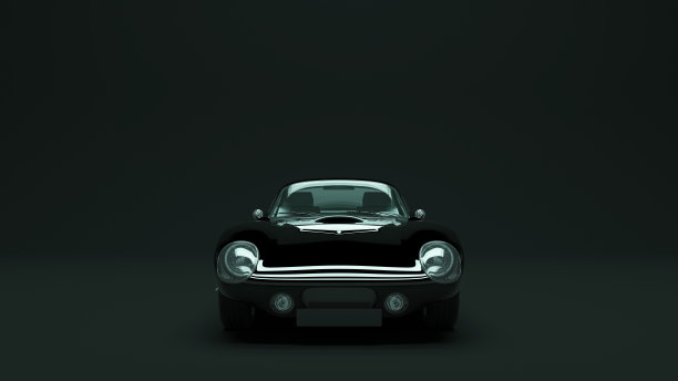 强大的黑色运动跑车1960年的风格图片下载