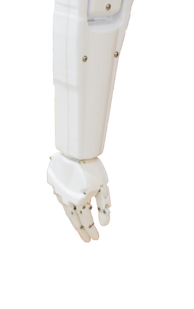 白色背景下孤立的机器人手臂。图片下载