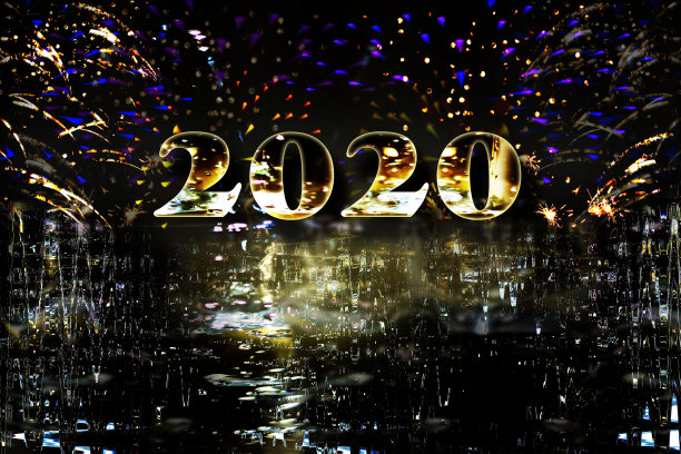 黑暗天空上的烟火表演图片下载