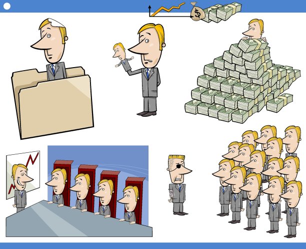 卡通商业概念和人物设置图片下载