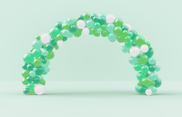 圣诞拱门框架与花哨的糖果气球背景。圣诞节的背景。图片下载