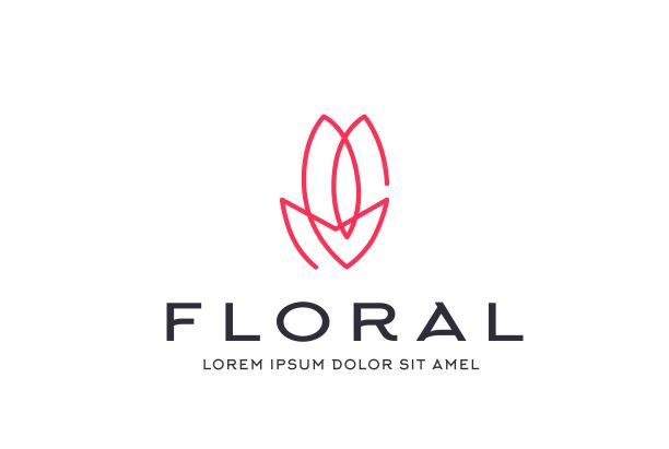 抽象高级粉红叶子图标设计矢量图形图片下载