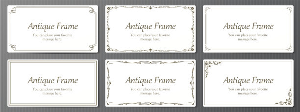 婚礼卡片设计，精美装饰的卡片设计，仿古图案的框架设计图片下载