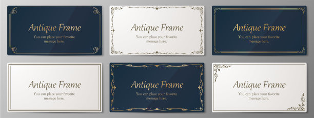 婚礼卡片设计，精美装饰的卡片设计，仿古图案的框架设计图片下载