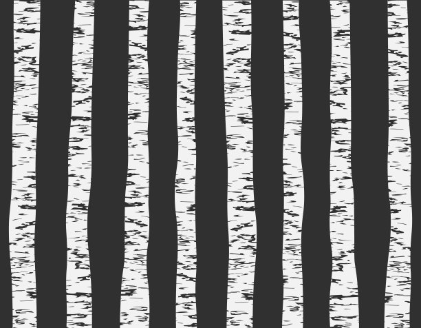 桦树装饰树干图标剪影形状设置。树皮颜色森林艺术织物符号包。矢量插图背景图像。秋、秋、夏图文彩色壁纸系列。图片下载