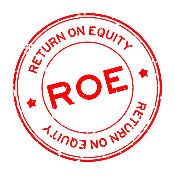 Grunge红色ROE(股本收益率的缩写)字圆形橡皮印章印章在白色的背景图片下载