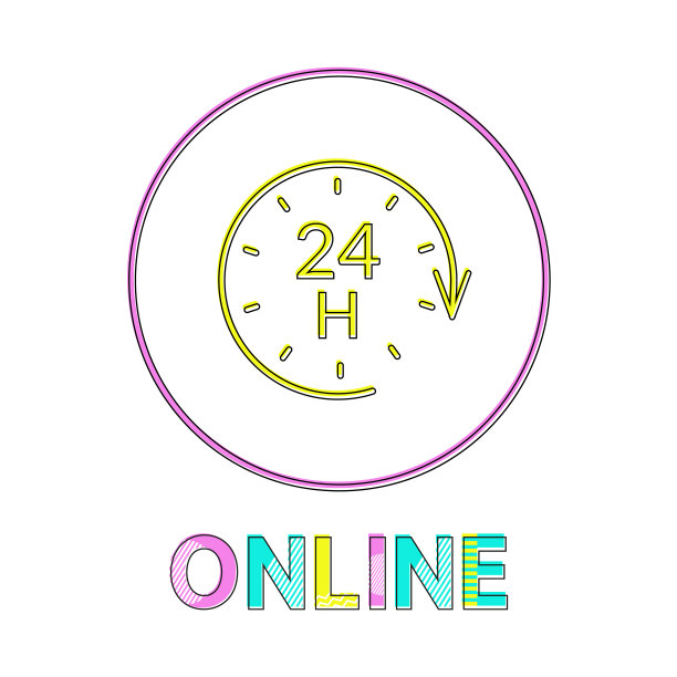 在线支持服务亮圆线性图标图片下载